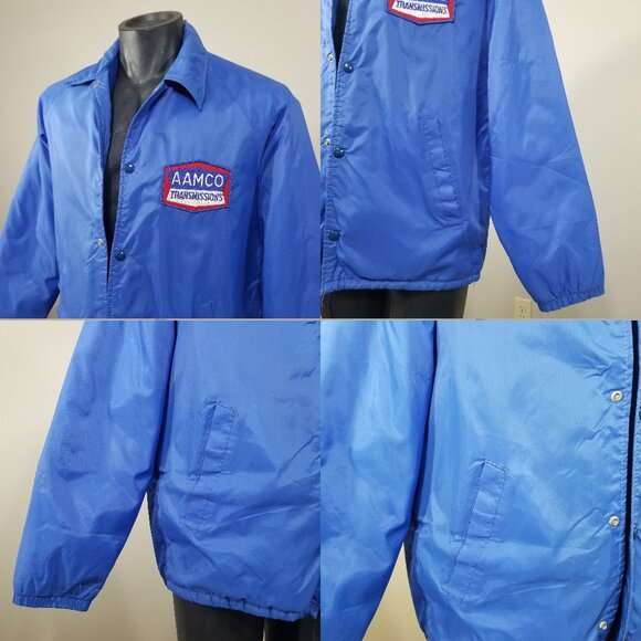 VTG AAmco S Shop Jacket Fleece Lined Auto Mechanic Grease Monkey Snap USA Patch - Picture 4 of 13